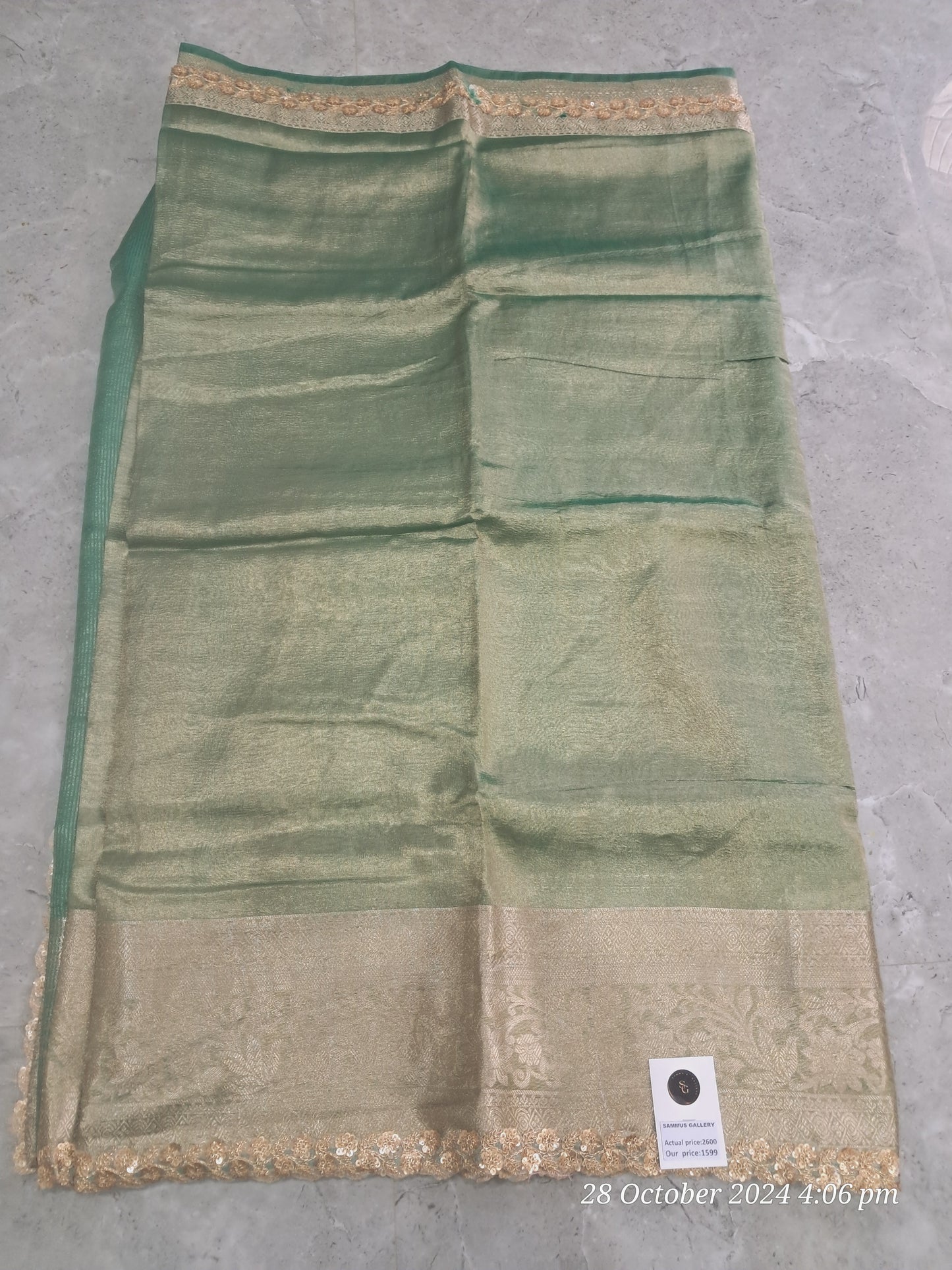 Tissue crush sarees