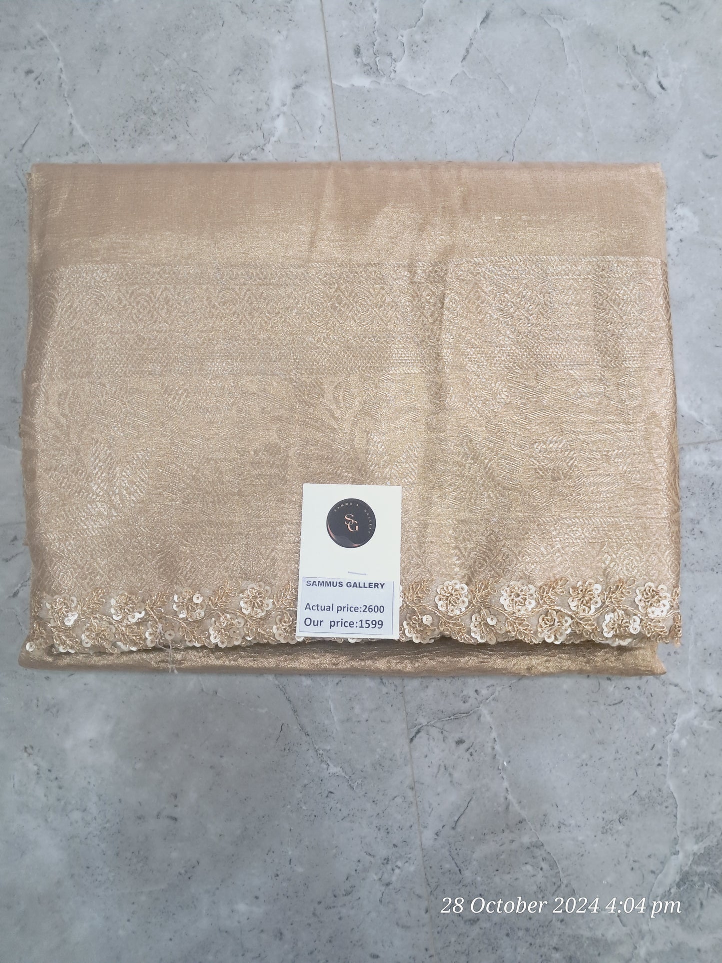 Tissue crush sarees