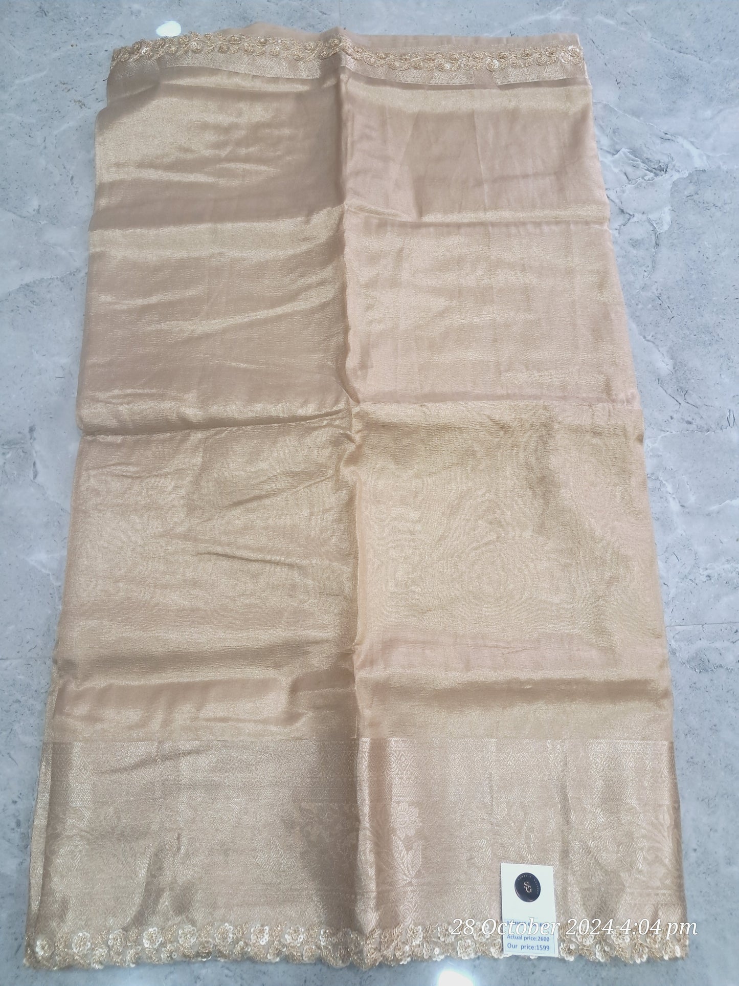 Tissue crush sarees