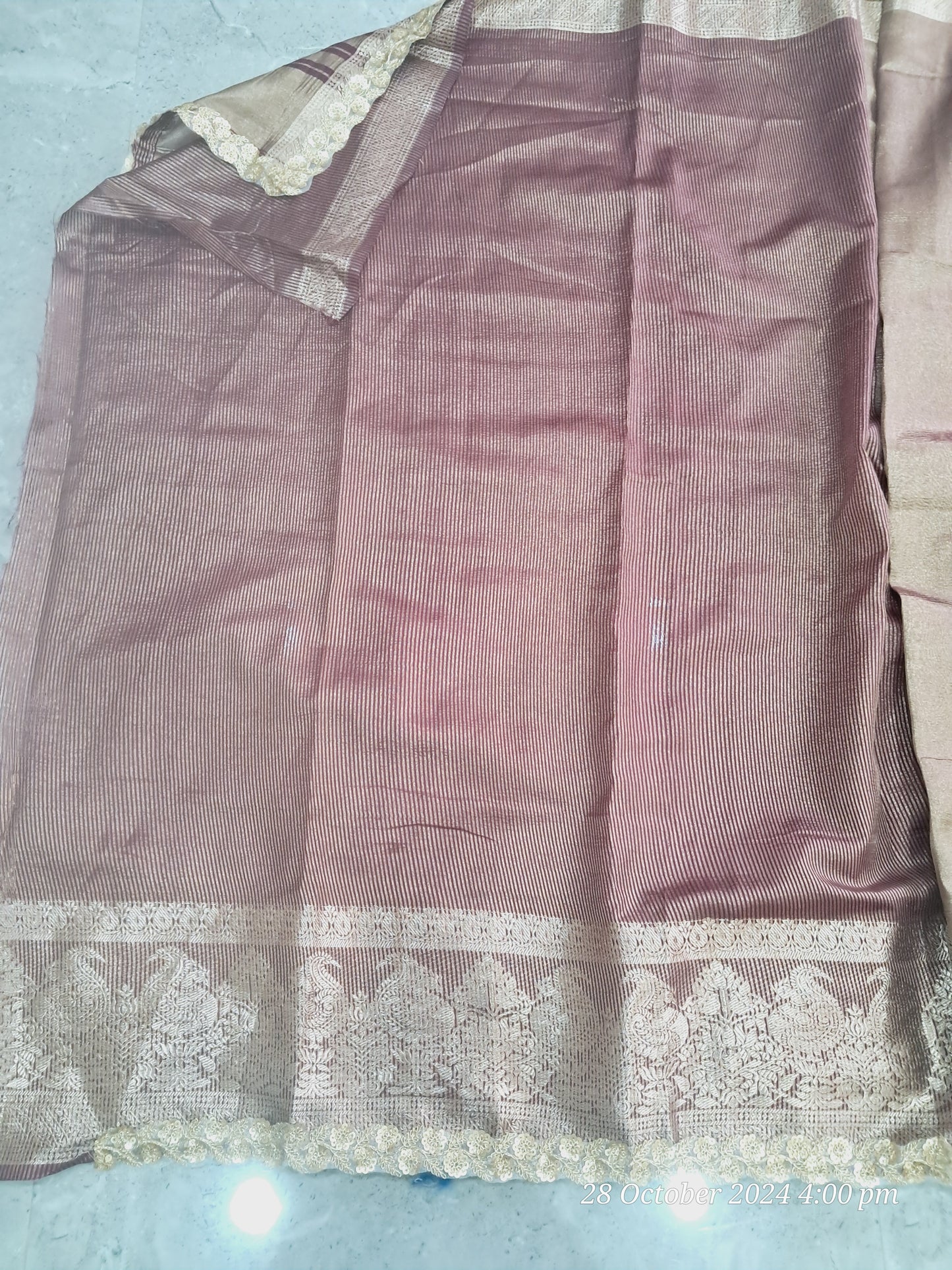 Tissue crush sarees