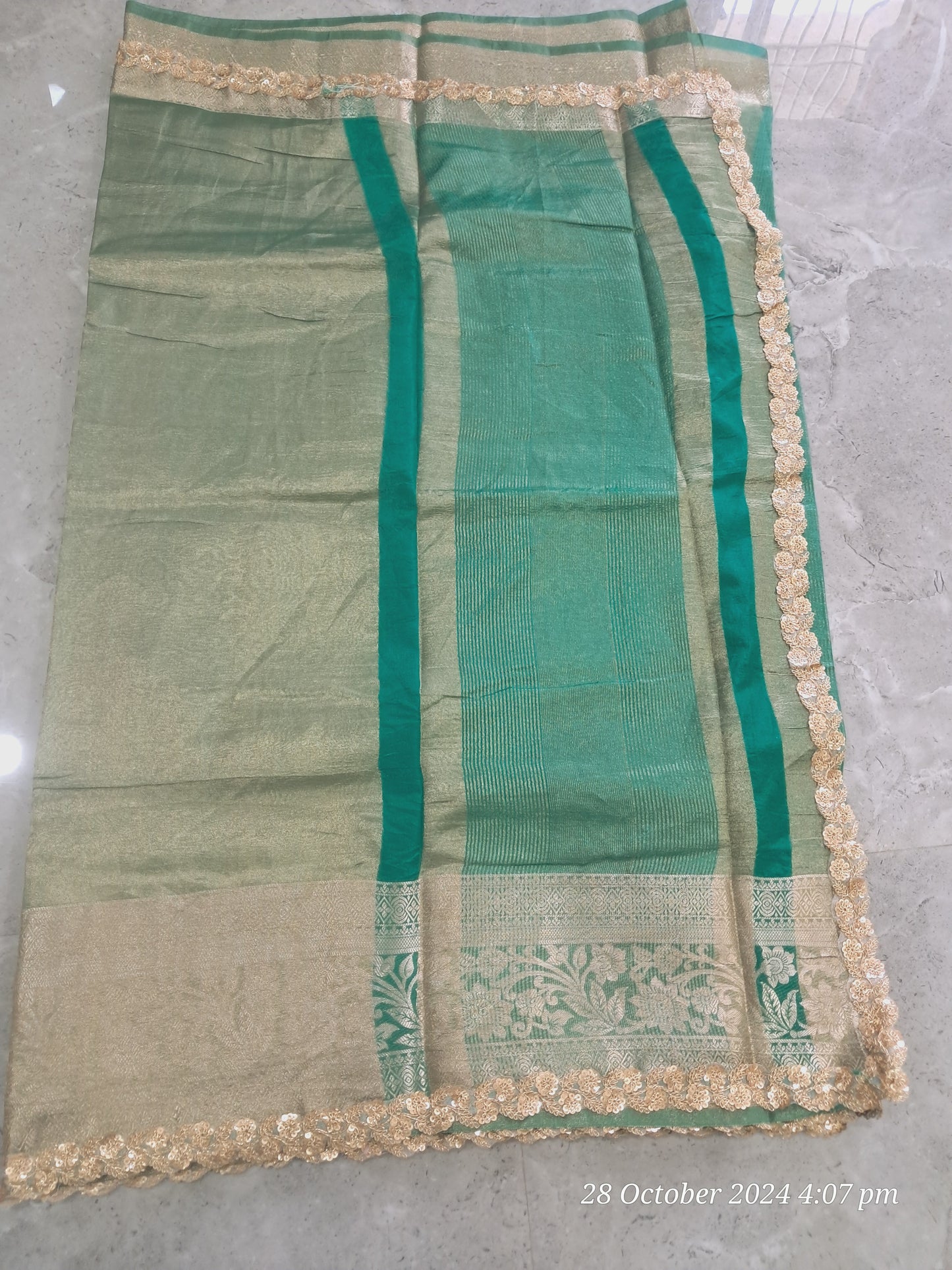 Tissue crush sarees