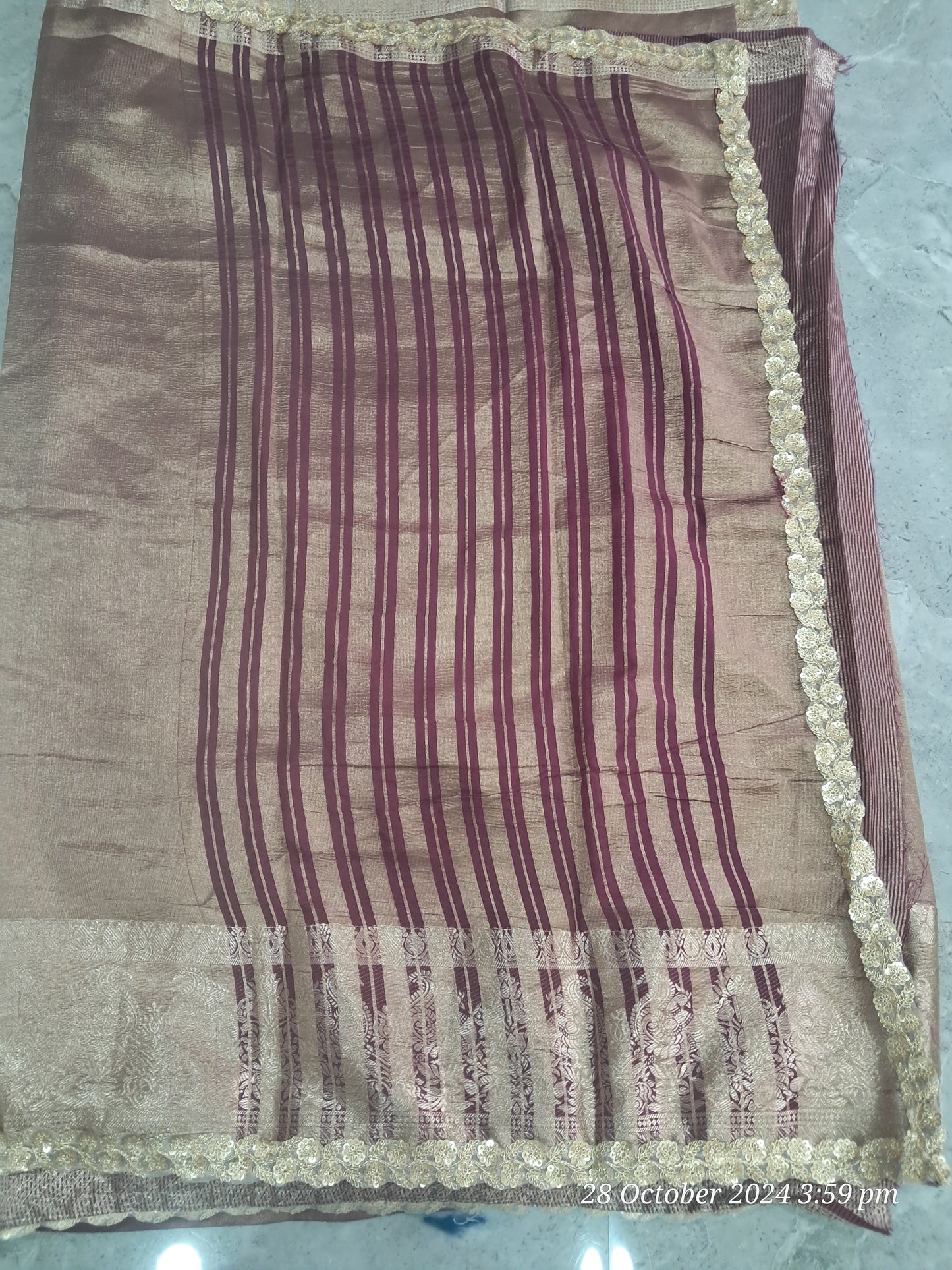 Tissue crush sarees