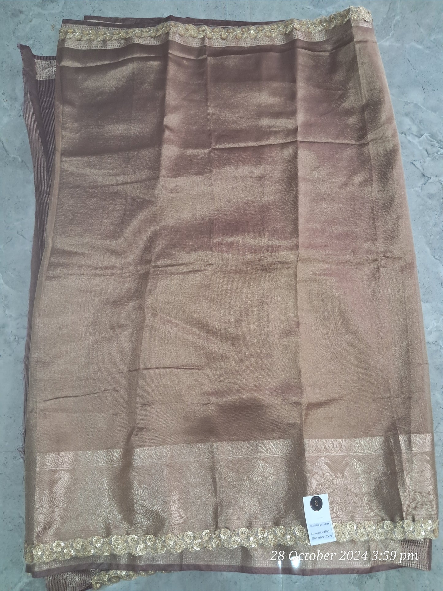 Tissue crush sarees