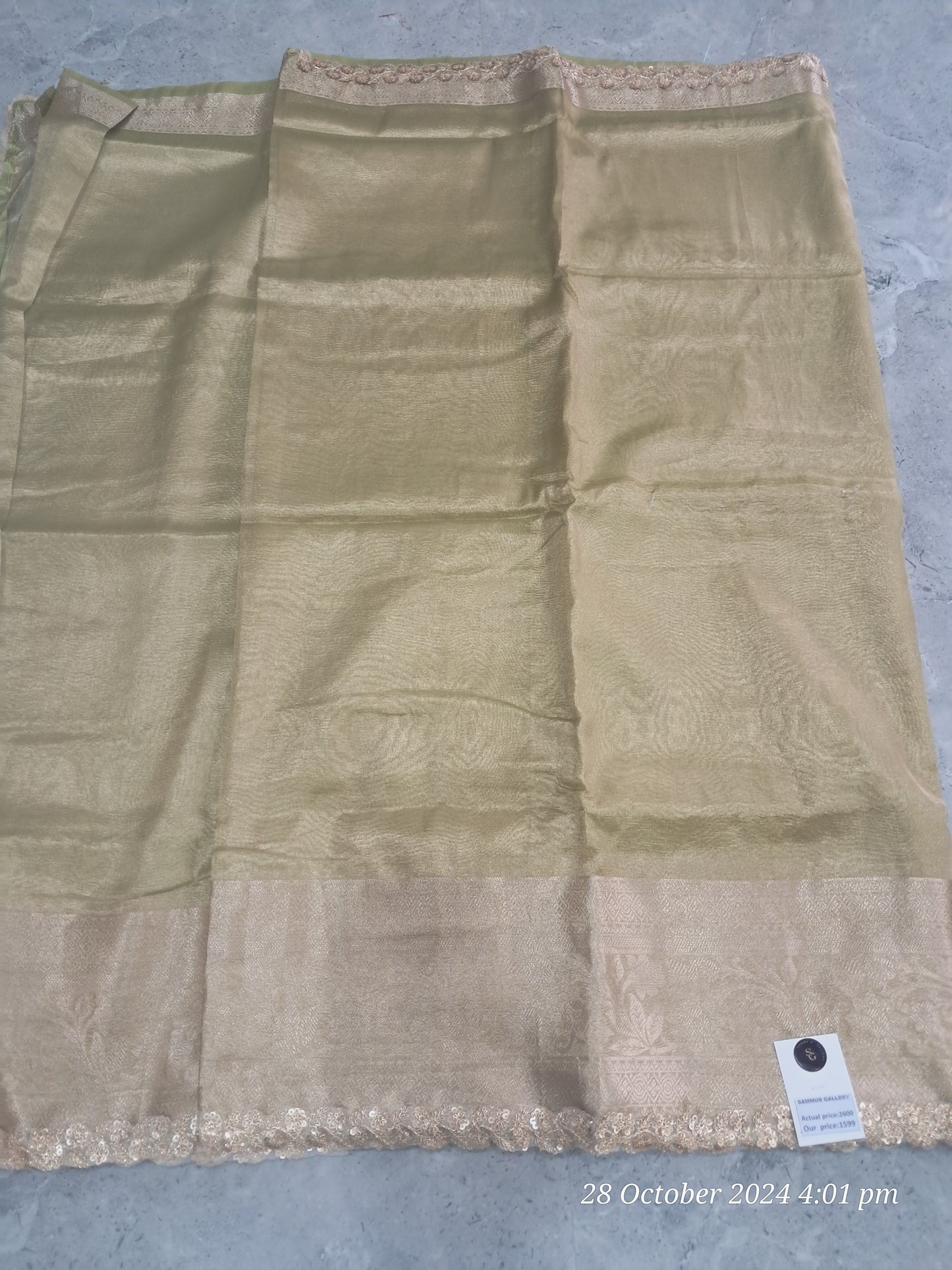 Tissue crush sarees