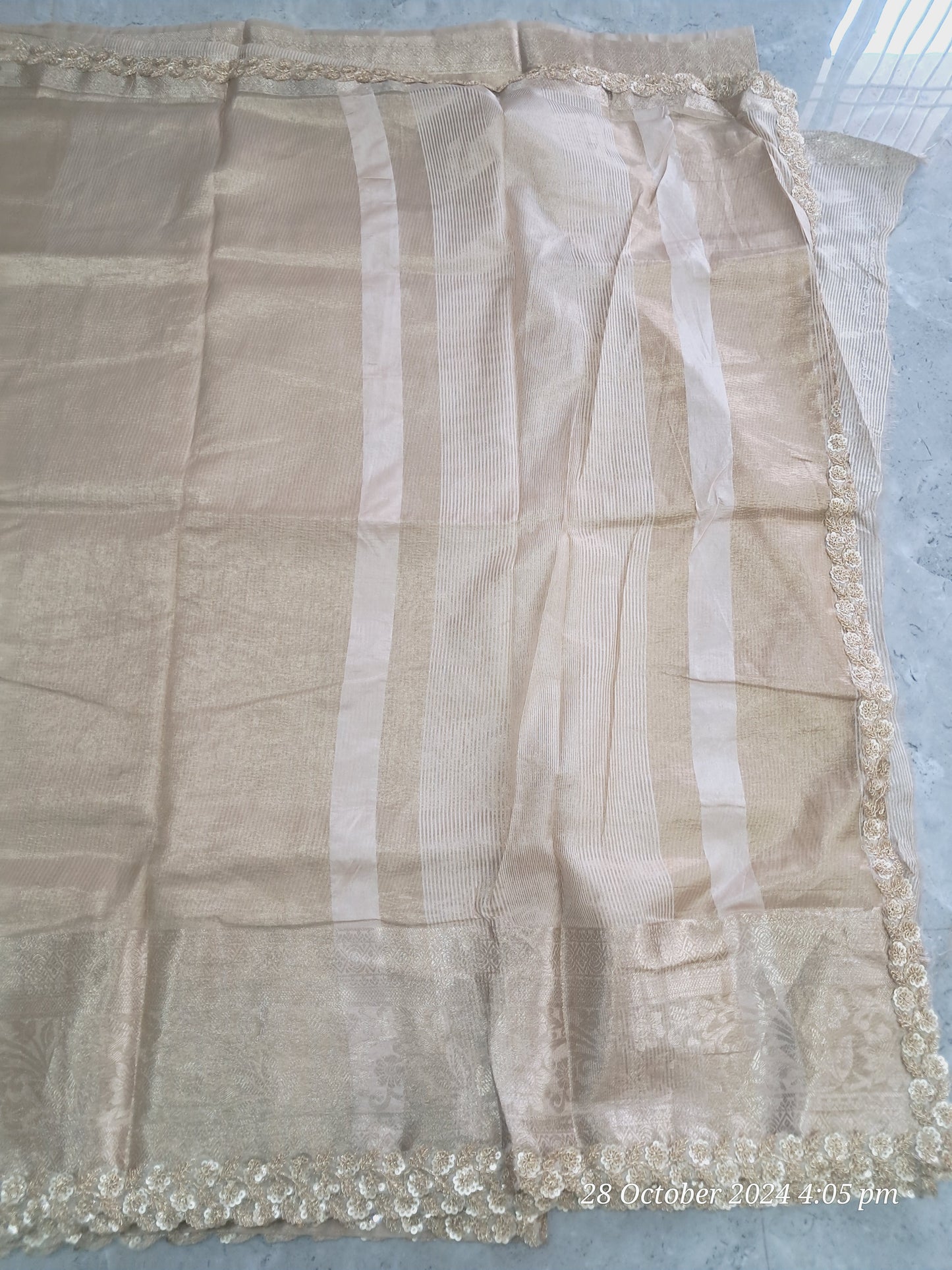Tissue crush sarees