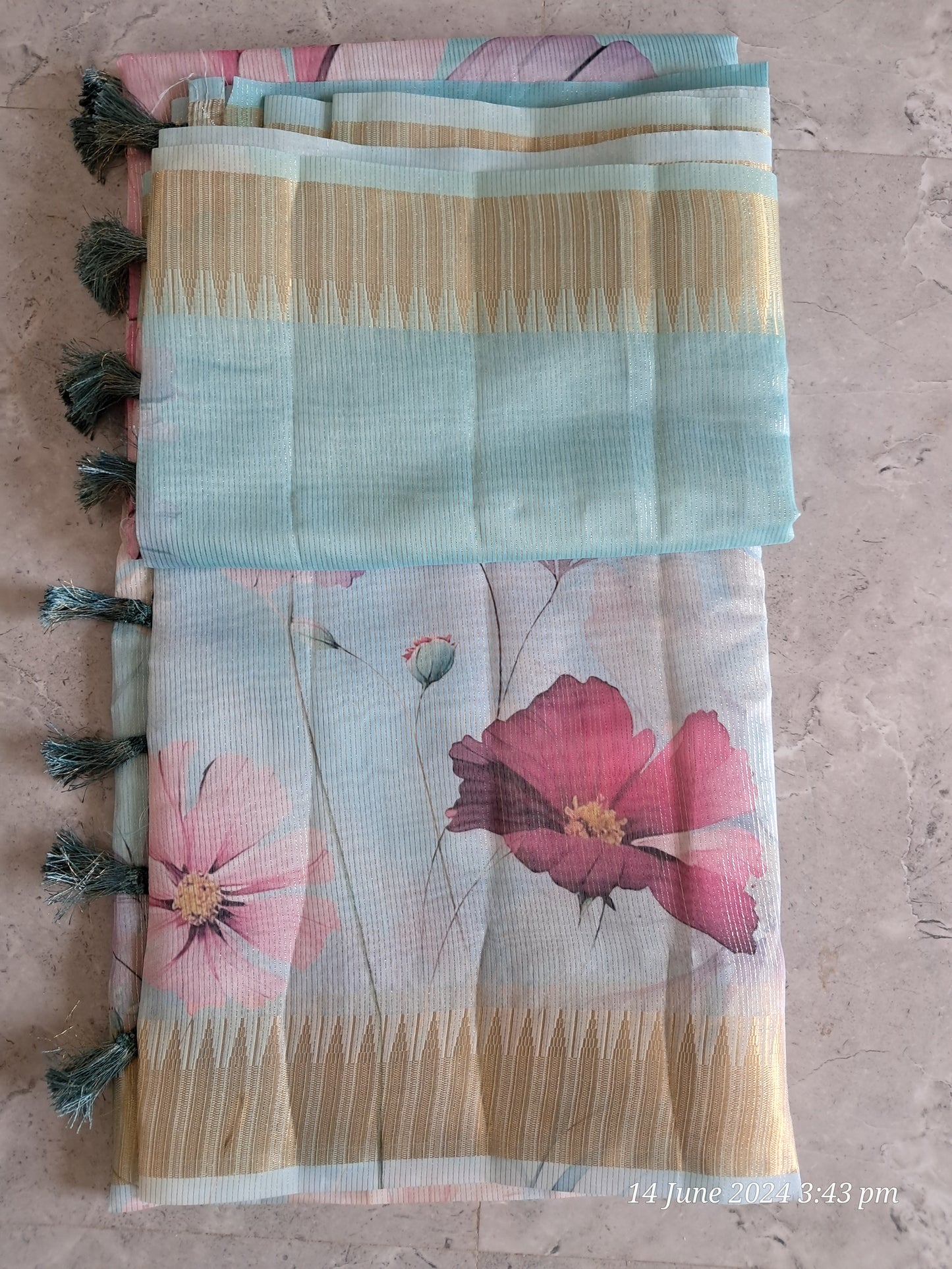 Digital floral print sarees
