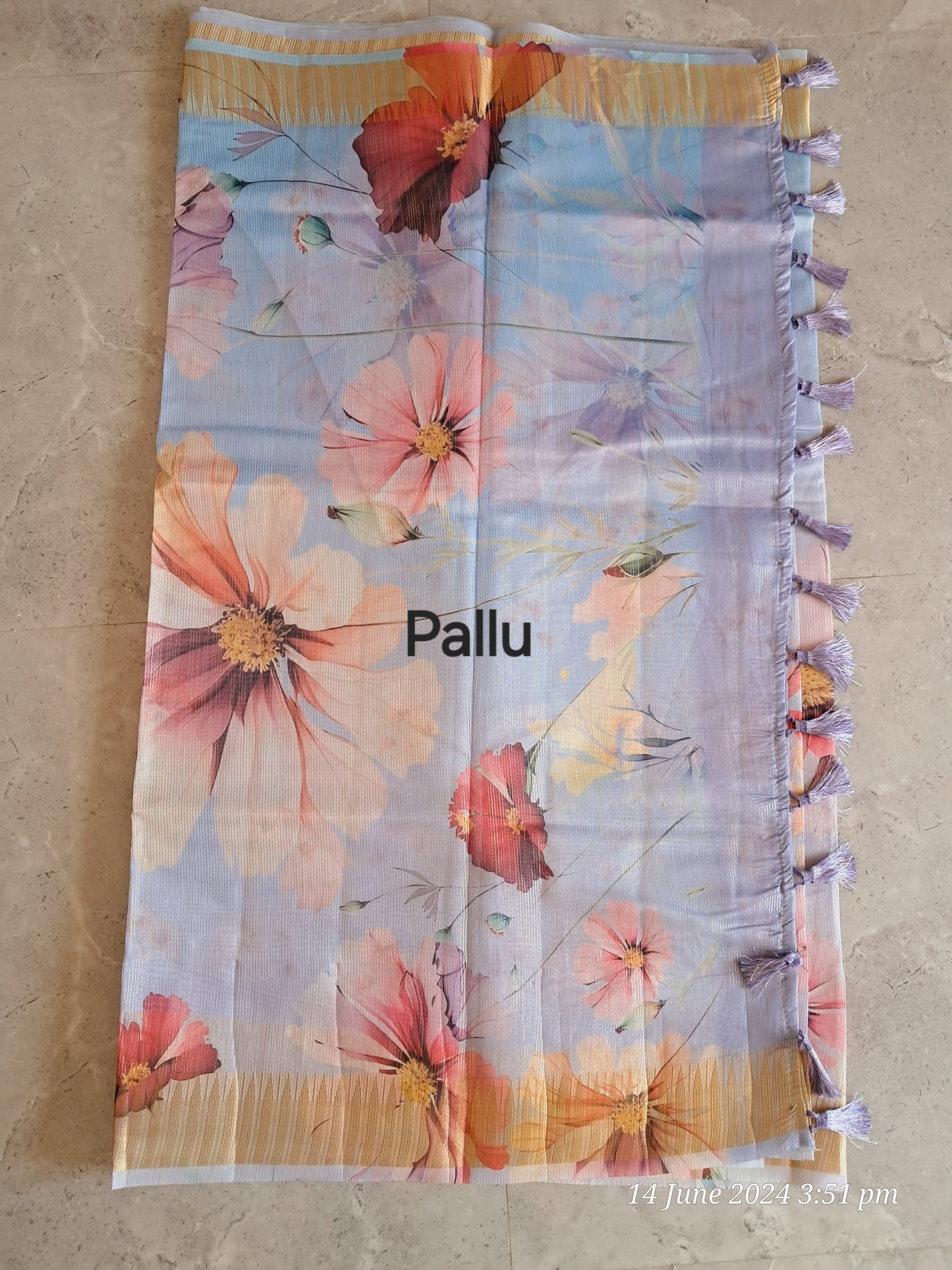 Digital floral print sarees