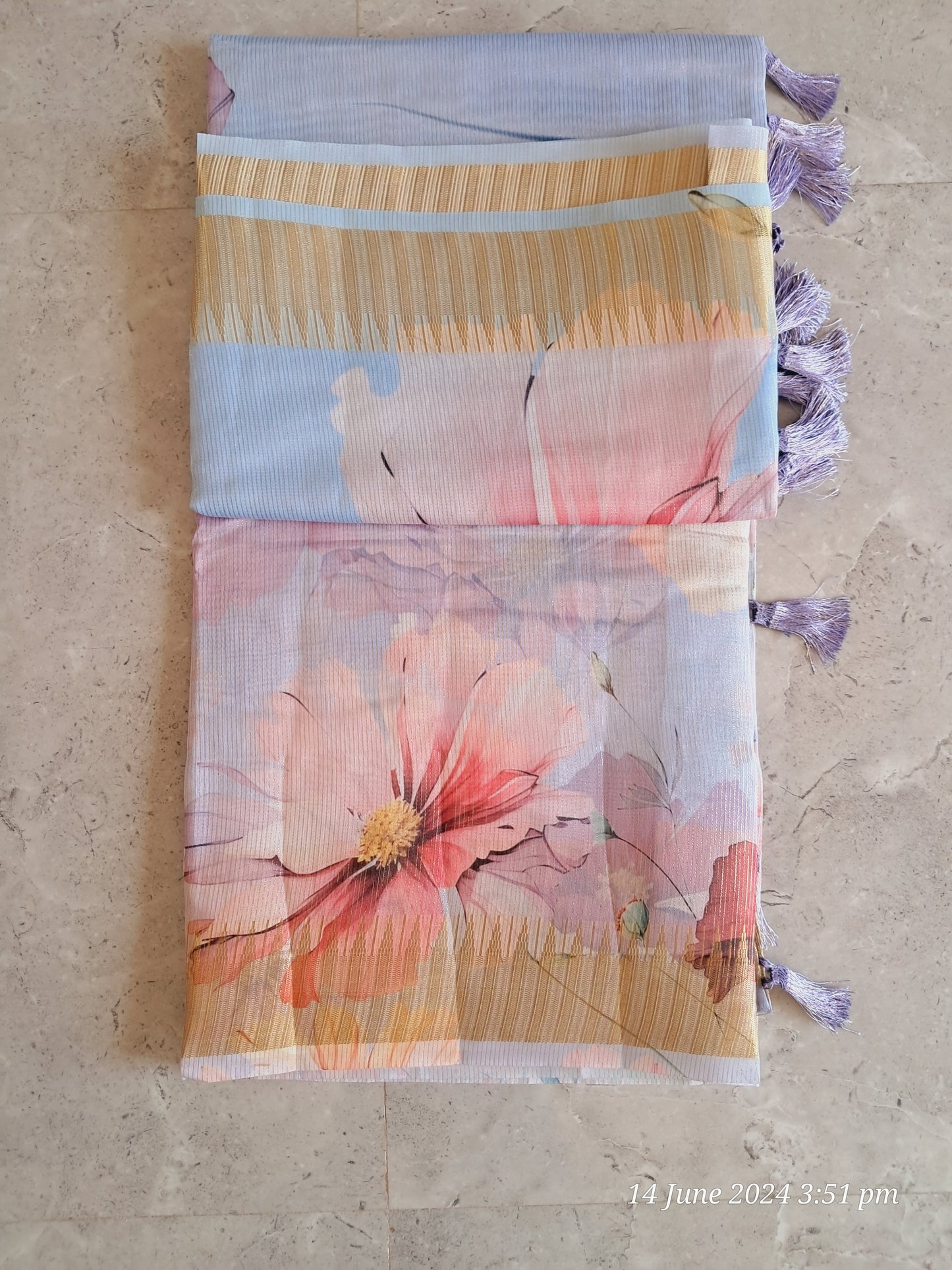 Digital floral print sarees