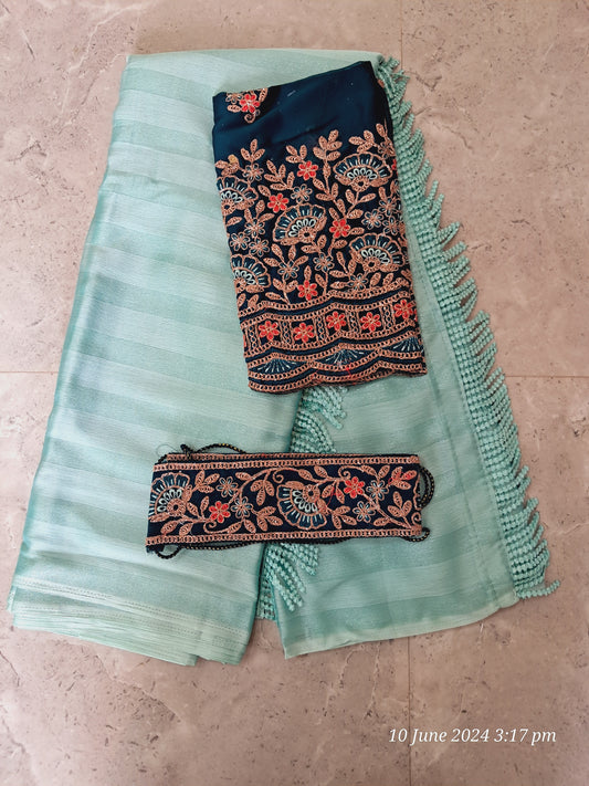 Pure crepe chiffon sarees
