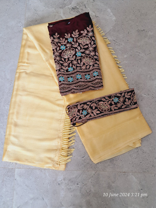 Pure crepe chiffon sarees